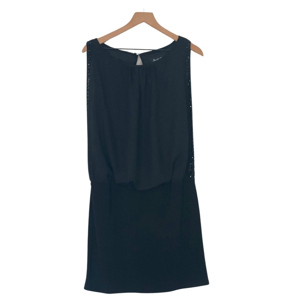 Black Sleeveless Dress Jewel Edge. Size 8